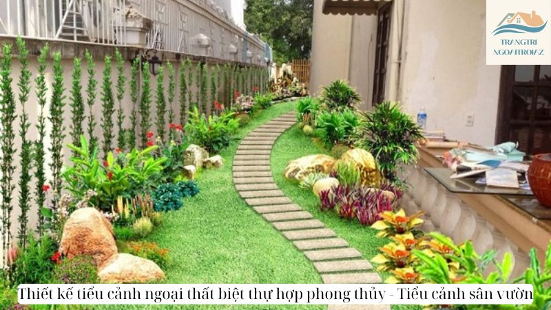 Thiết kế tiểu cảnh ngoại thất biệt thự hợp phong thủy-Tiểu cảnh sân vườn